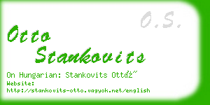 otto stankovits business card